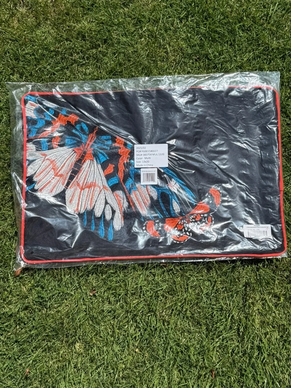 Frontgate Butterfly Embroidered Outdoor Pillow Cover - 13” x 20” - NWT